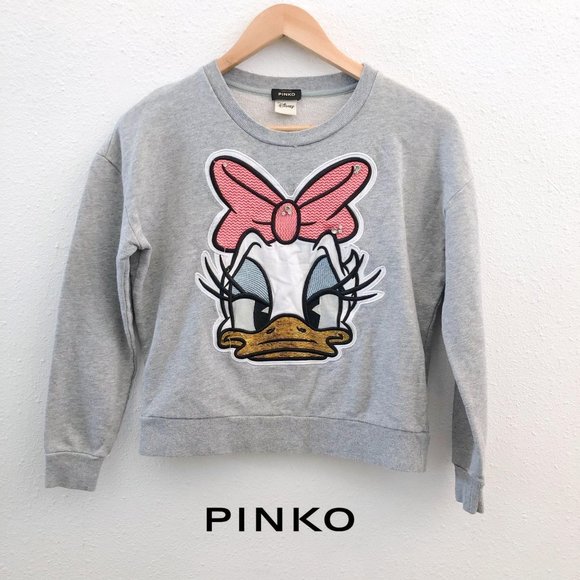 Pinko Tops - PINKO Disney 3/4 Sleeves Cropped Gray Sweatshirt